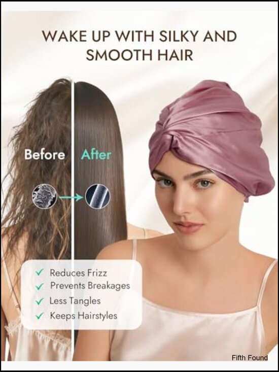 22 Momme Mulberry Silk Sleep Cap Adjustable Double Layer 6A Grade Hair Wrap main image 6